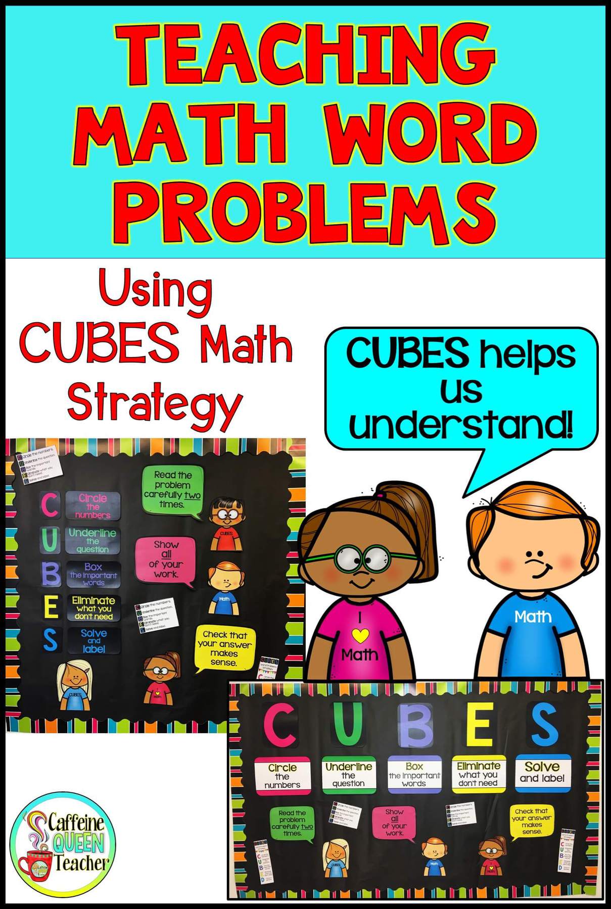 How To Teach Math Word Problems Cubes Math Strategy Caffeine Queen Teacher