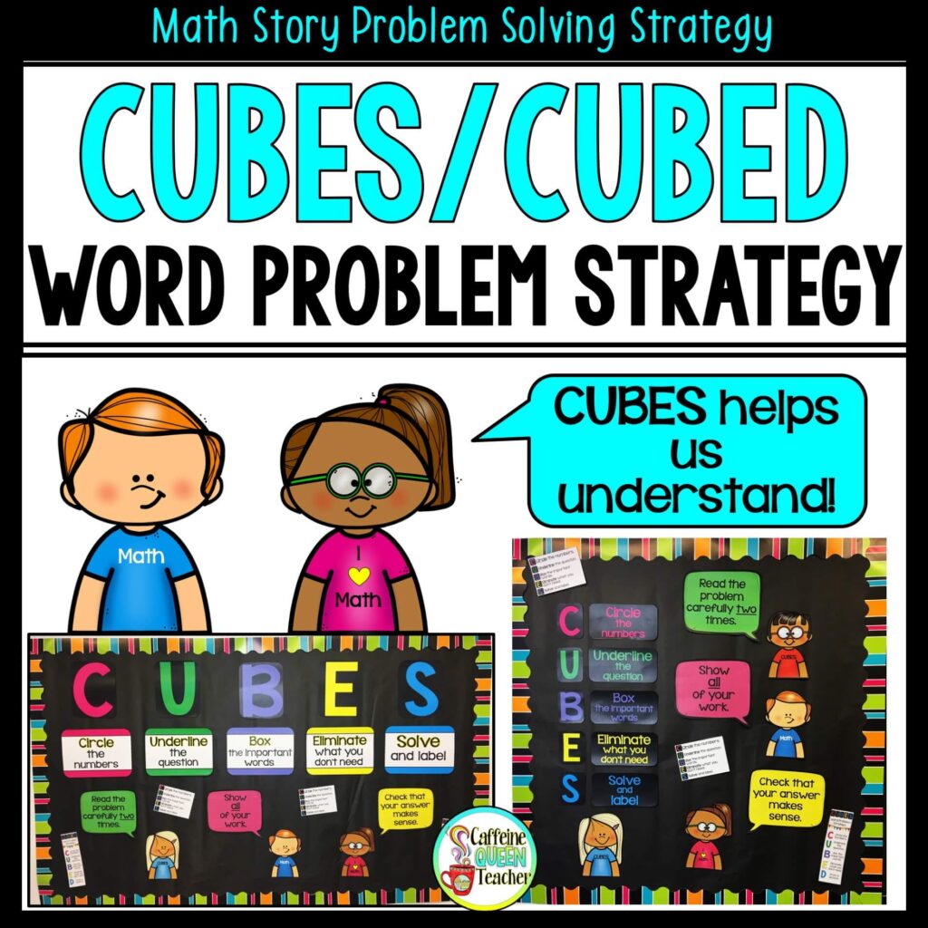 CUBES and CUBED math word problem strategy posters