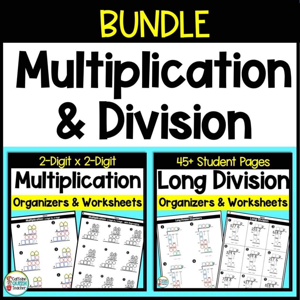 product cover image of 2-Digit Multiplication and Long Division with 1-Digit Divisors BUNDLE