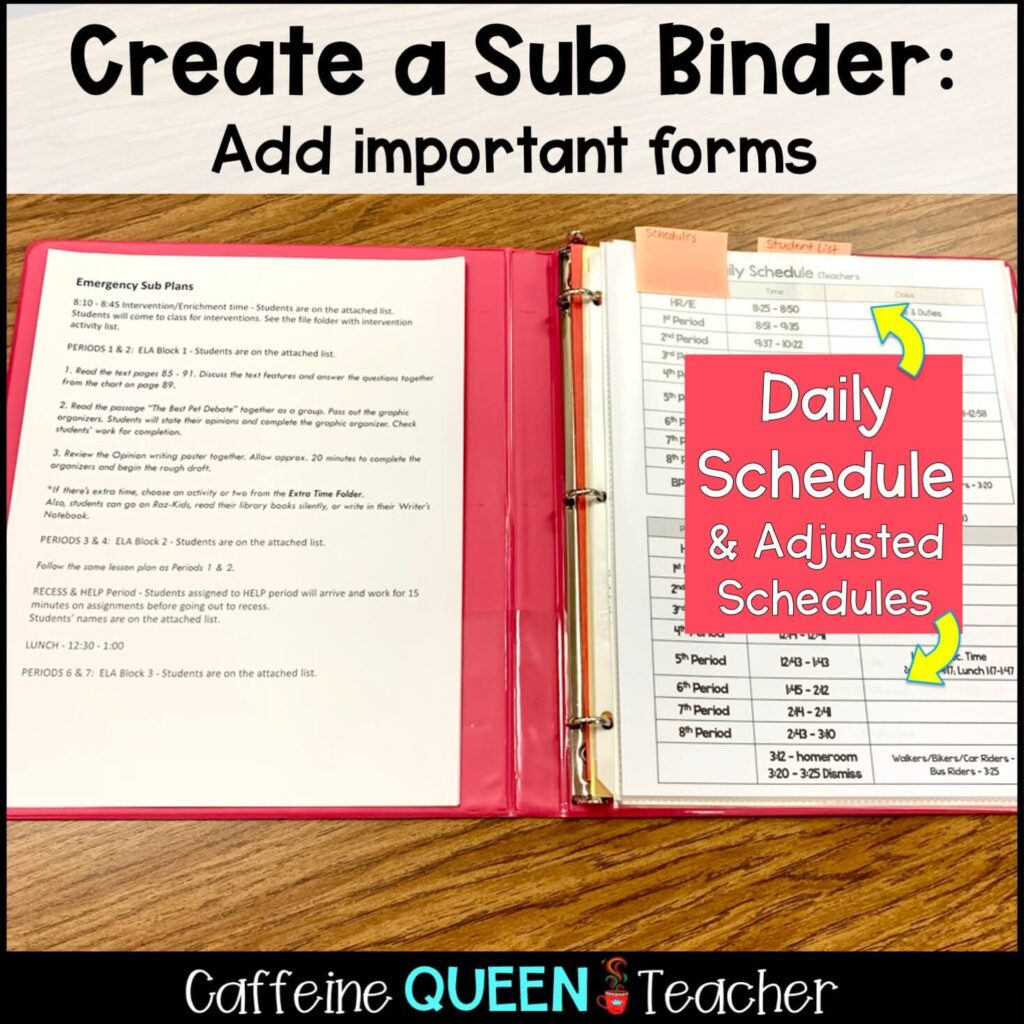 Creating a Rock Solid and Useful Sub Binder - Caffeine Queen Teacher