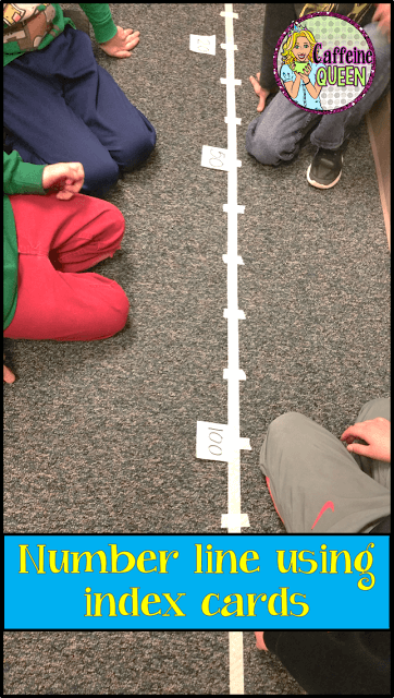 Use index cards to change the number line daily for practice