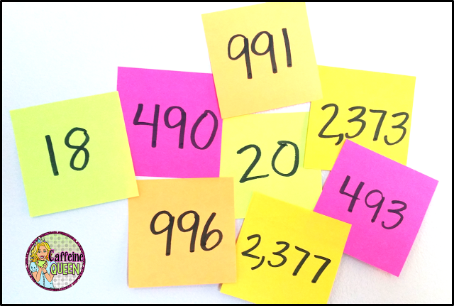 Use Post-It Notes to make numbers for your classroom Number Line