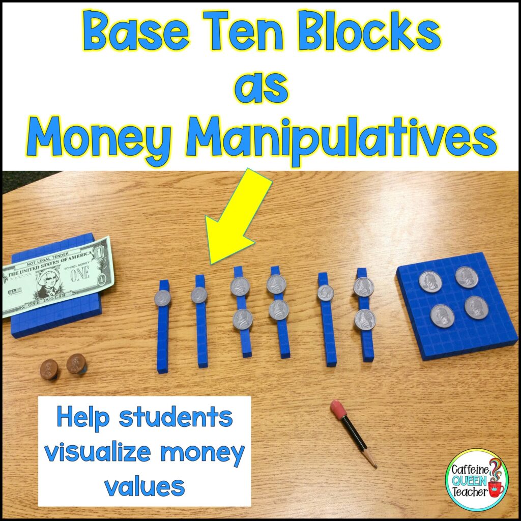 money manipulatives for money skills