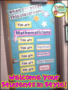 When you enter this classroom door decor for math classrooms