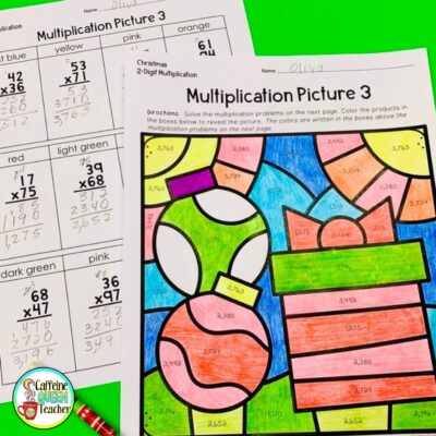 2-digit by 2-digit multiplication coloring pages are fun and engaging!