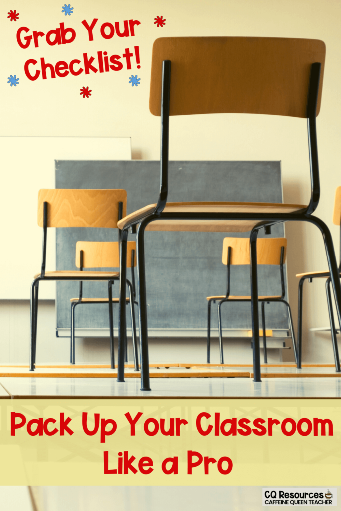 chairs stacked on desks as classrooms are packed up for summer