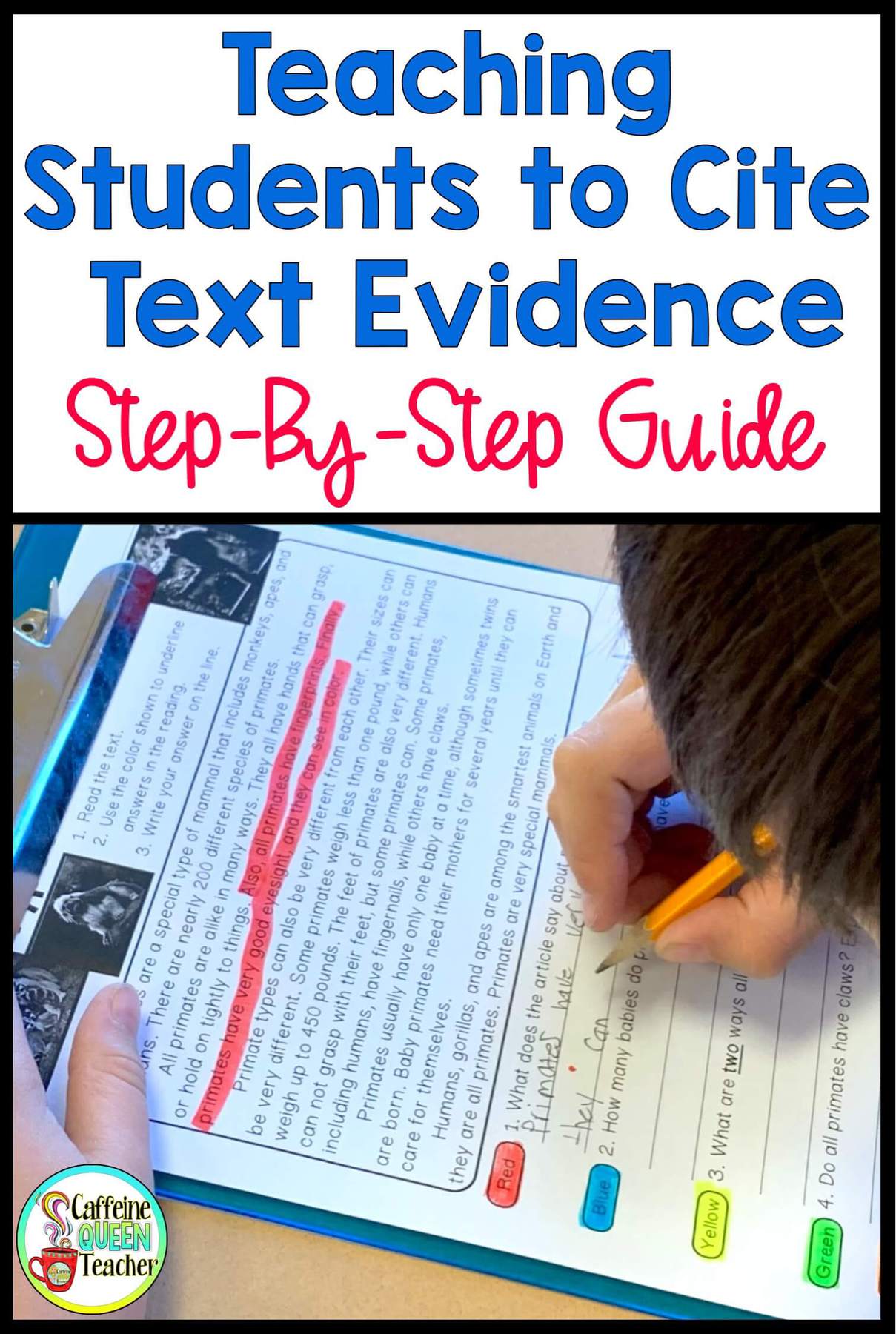 6th grade practice citing textual evidence worksheet