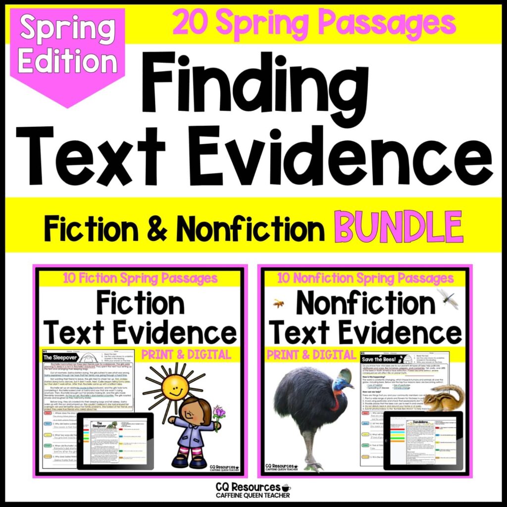 cover image of Spring focused reading passages