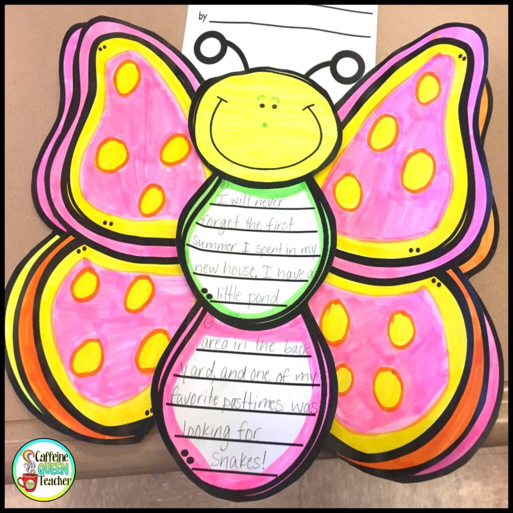 decorated story writing butterfly craft project for students