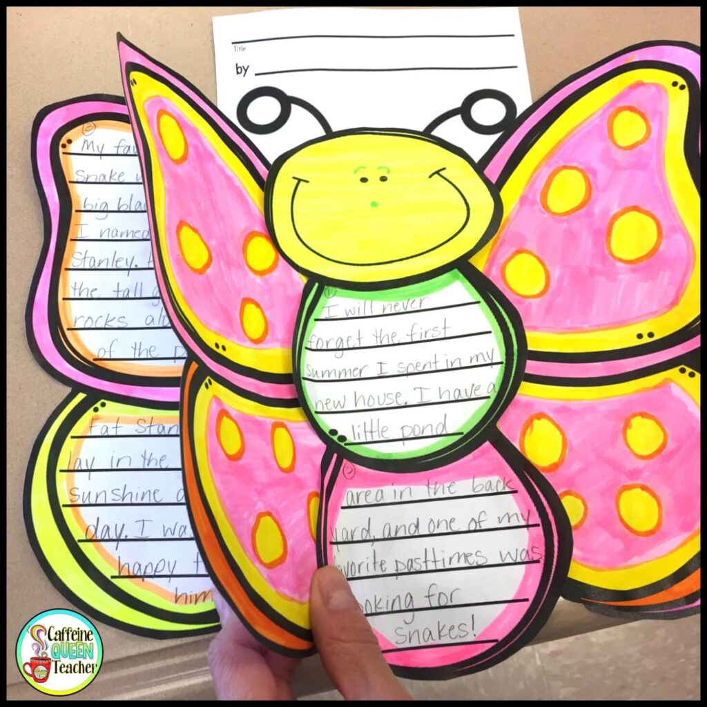 Butterfly writing project for spring with a student