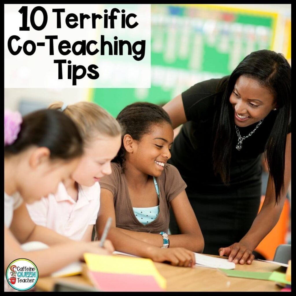 co-teaching tips picture of a teacher working with several students