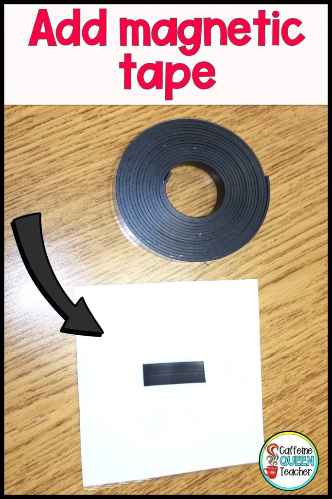 magnetic tape on the back of a behavior management puzzle piece