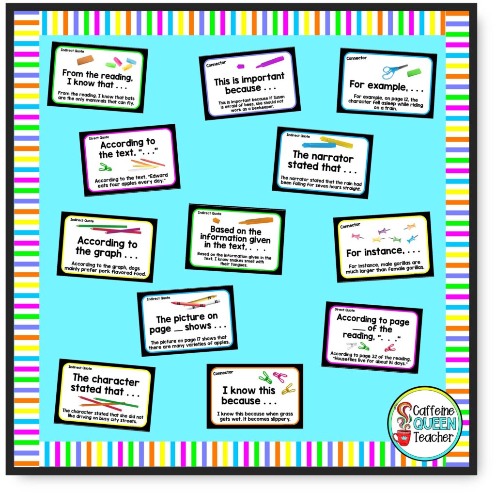 writing stems - sentence starters reference posters for students