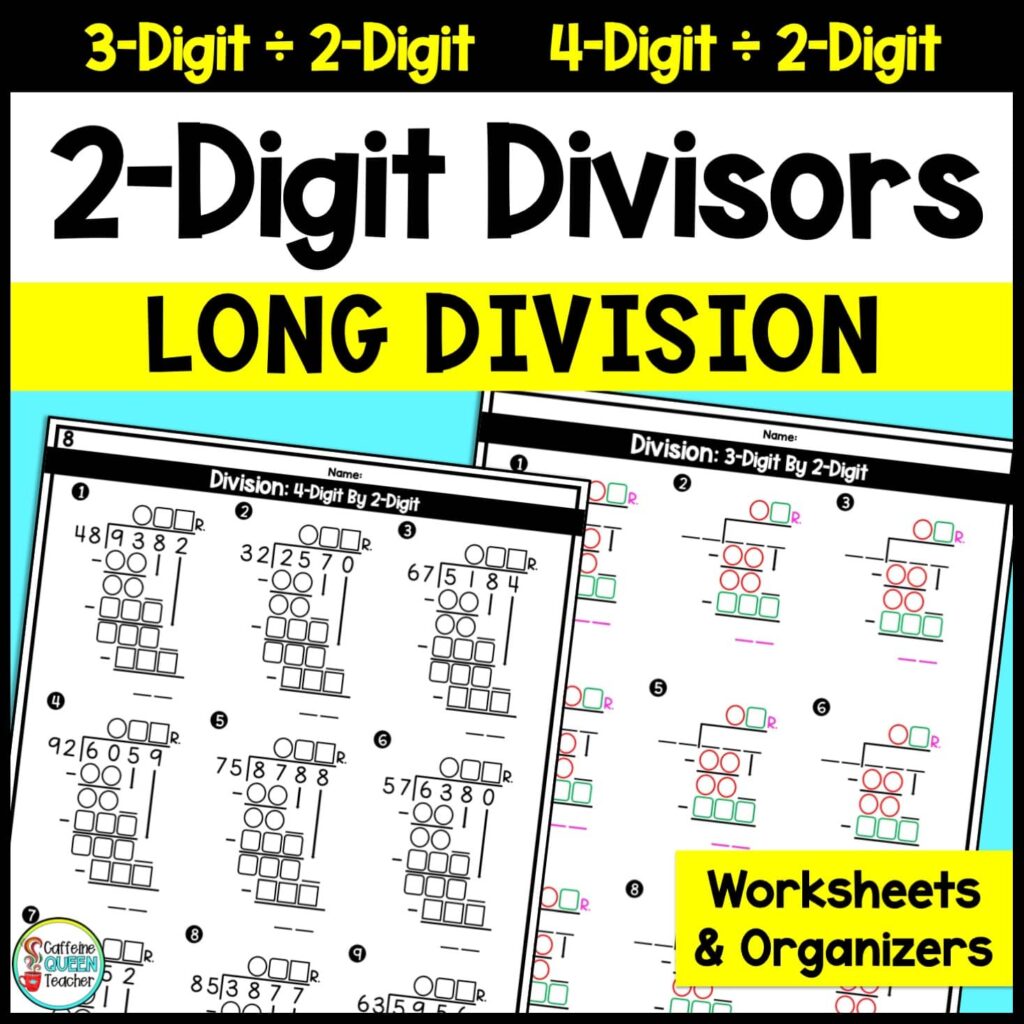 Long Division Work Mats for Standard Algorithm - Divide by 1-Digit Numbers