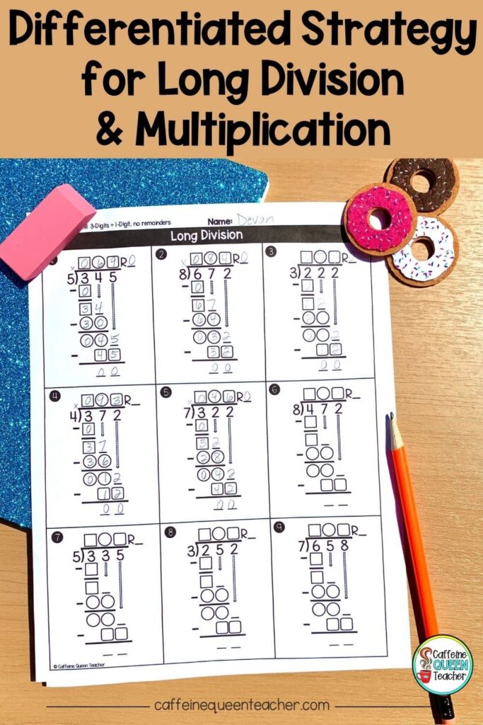 differentiated long division practice page