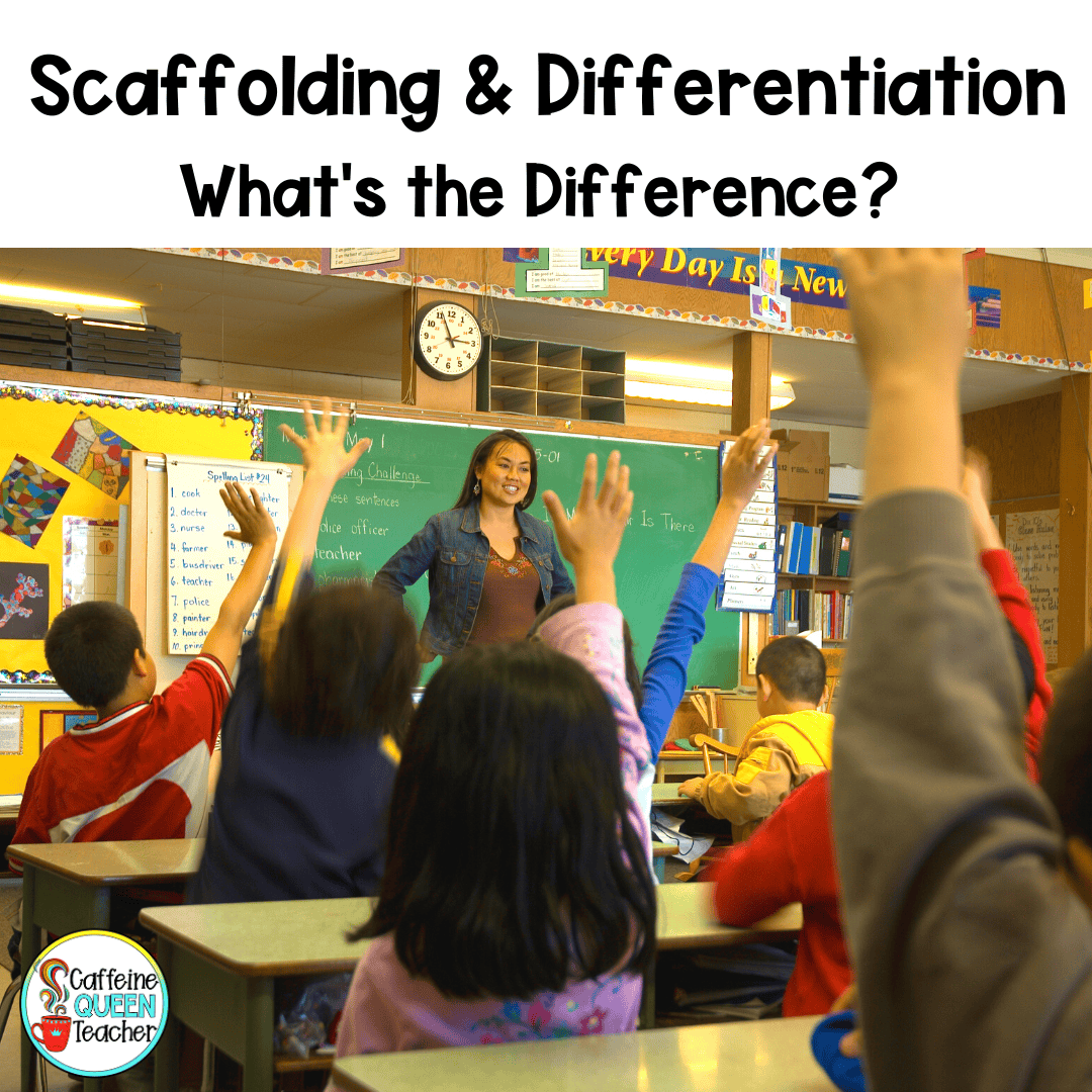 image of teacher using scaffolds and differentiation in class to help her students
