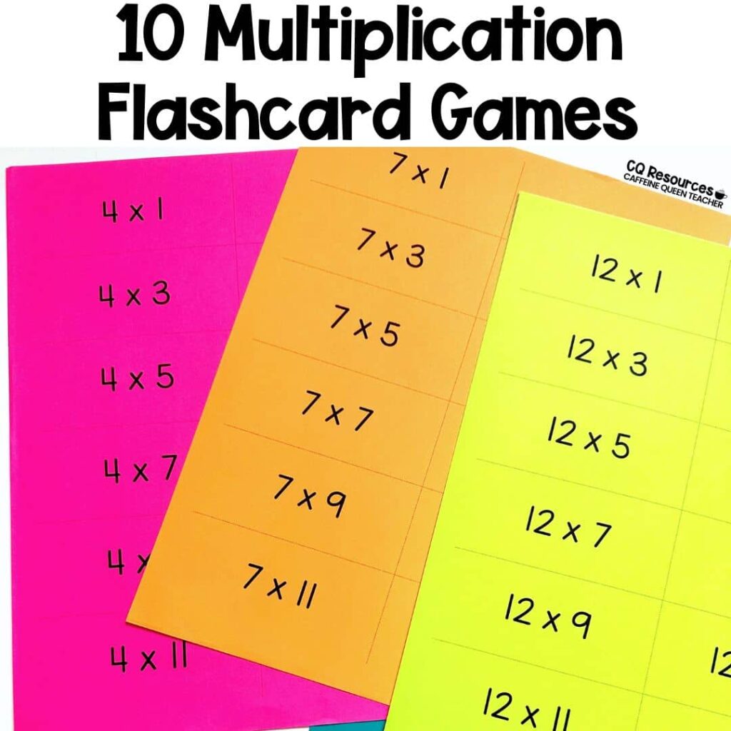 10 multiplication flashcard games and activities