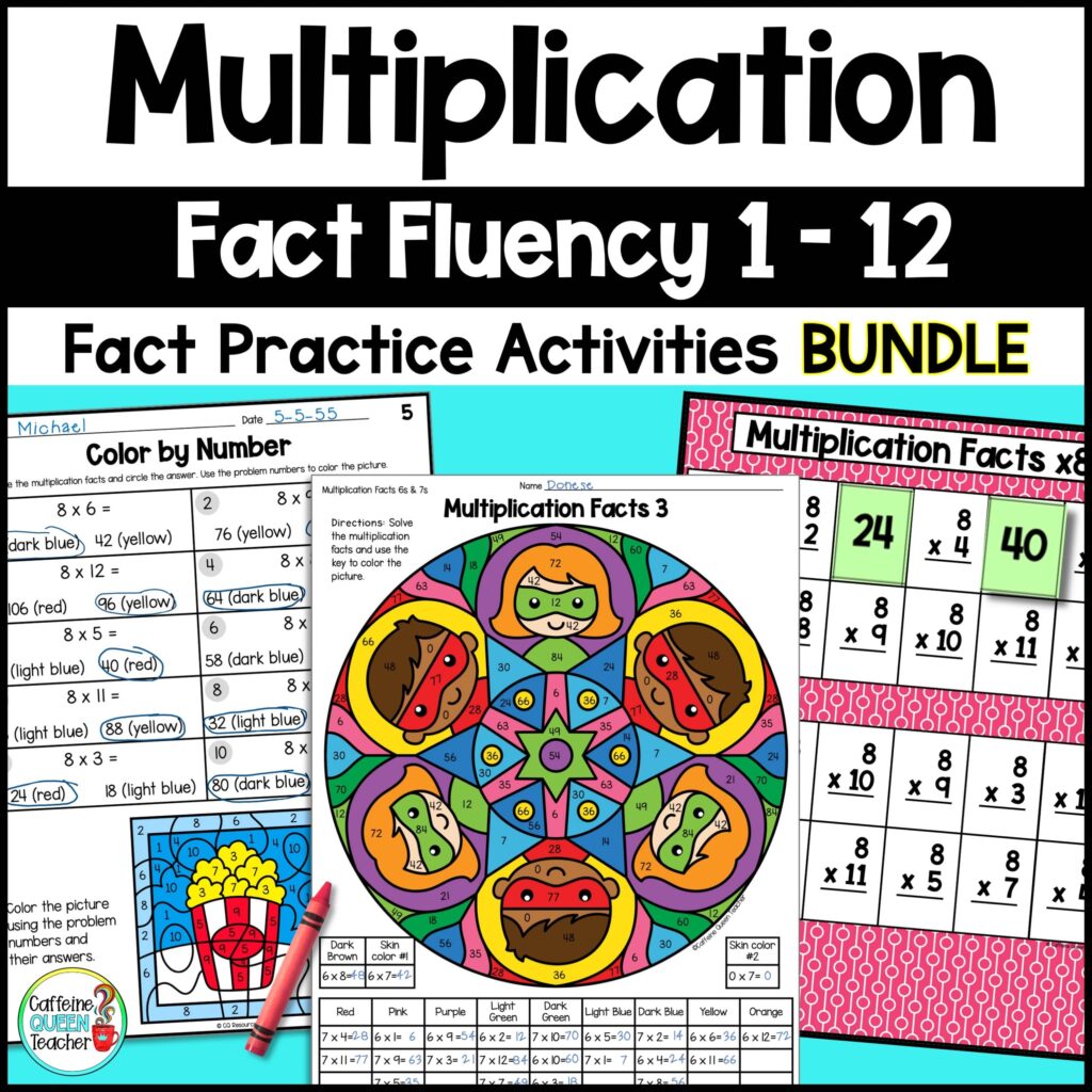 Multiplication fact fluency activities big bundle cover image