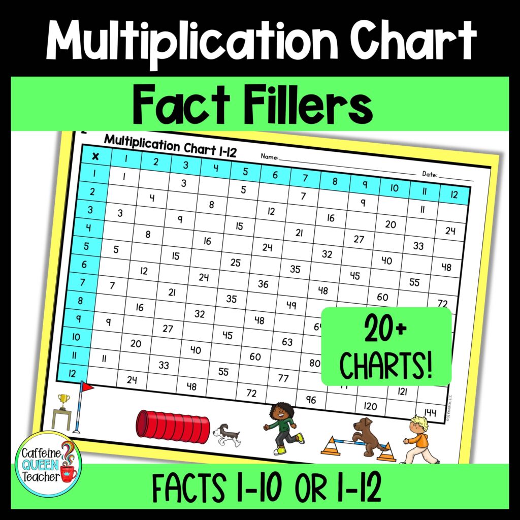 multiplication chart fact fluency puzzles image