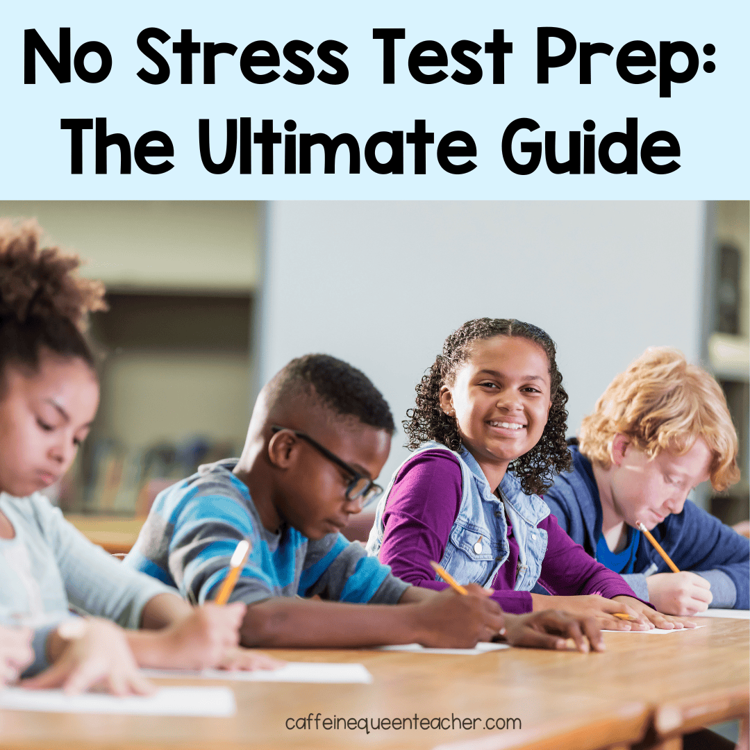 Happy students taking a test